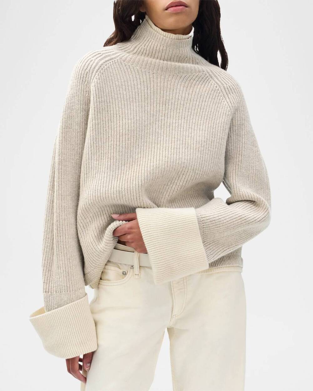 NEW RAG & BONE ilaria turtleneck sweater in oat